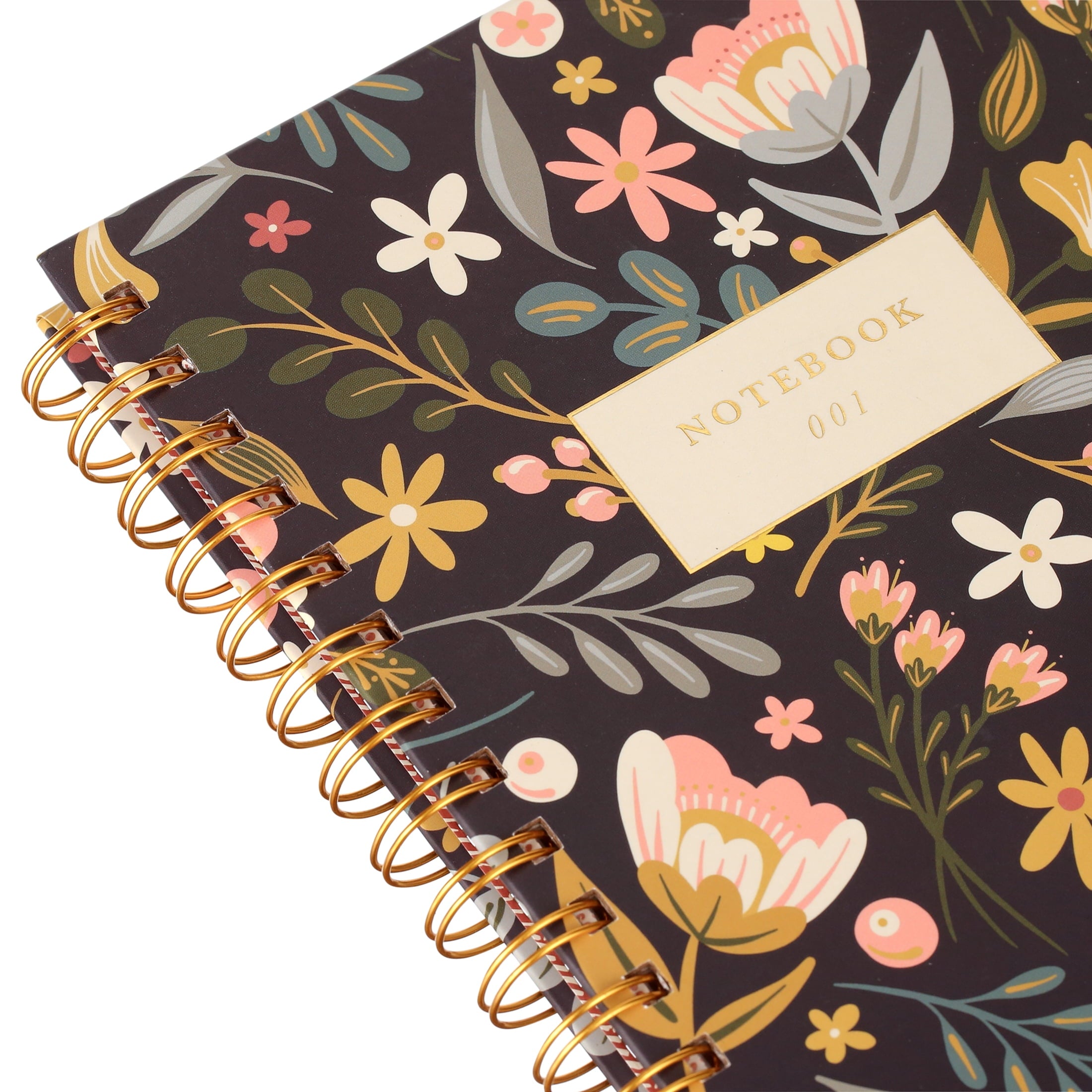 6. 4X8 Hardcover Journal, Floral,Includes Sticker Sheet and Heavy-Duty Pocket