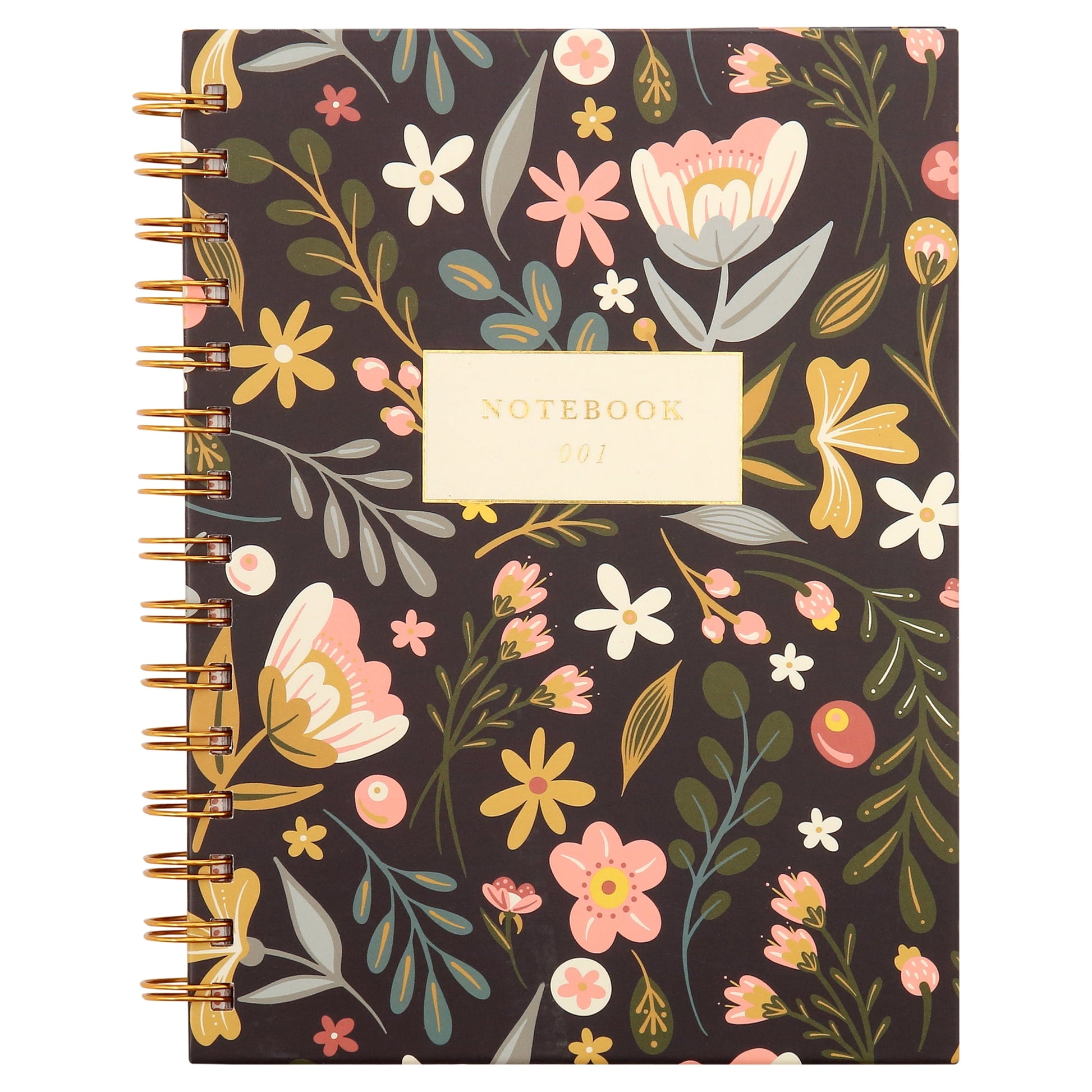 6. 4X8 Hardcover Journal, Floral,Includes Sticker Sheet and Heavy-Duty Pocket